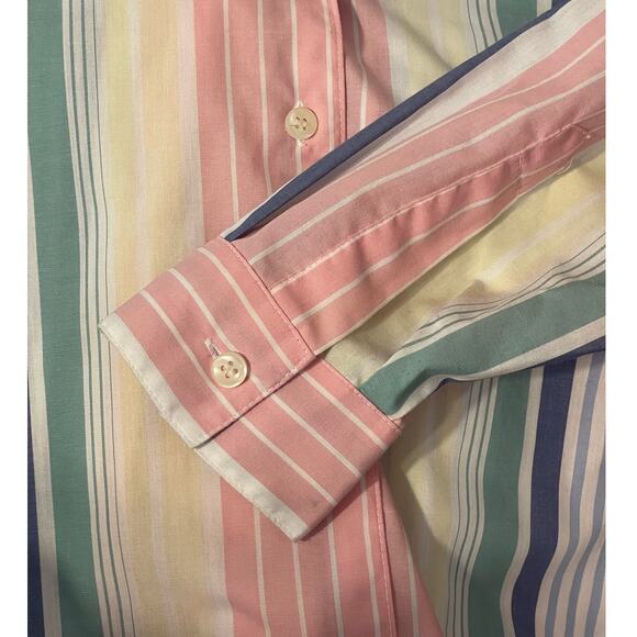 The Tog Shop Women's Oversized Long Sleeve Button Front Striped Blouse Large - Picture 4 of 7